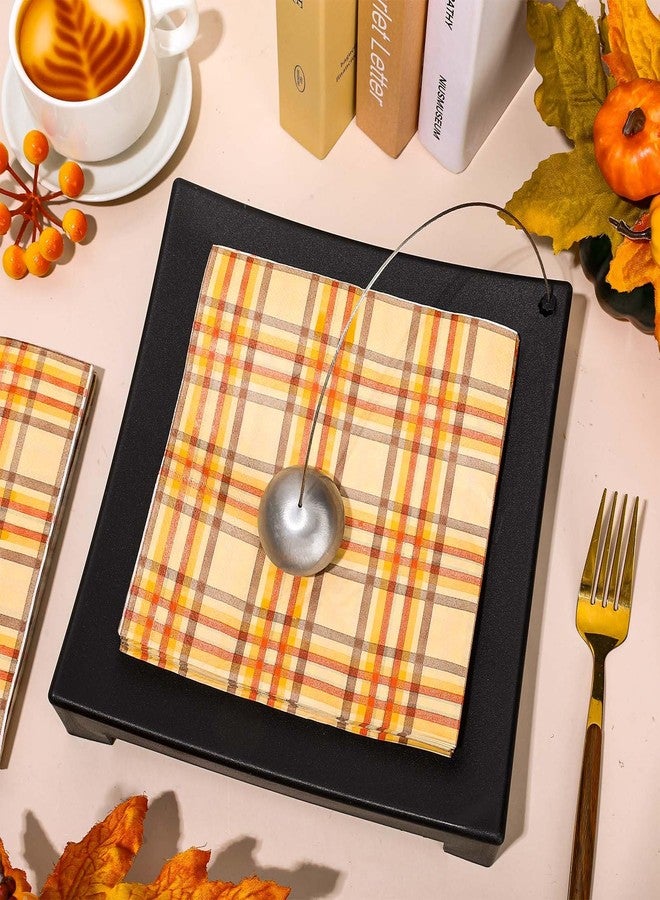 Whaline 80Pcs Fall Paper Napkins Buffalo Plaid Disposable Napkins Yellow Red Brown Checkered Luncheon Dinner Table Napkins for Thanksgiving Autumn Harvest Party Decor Supplies - Image 3